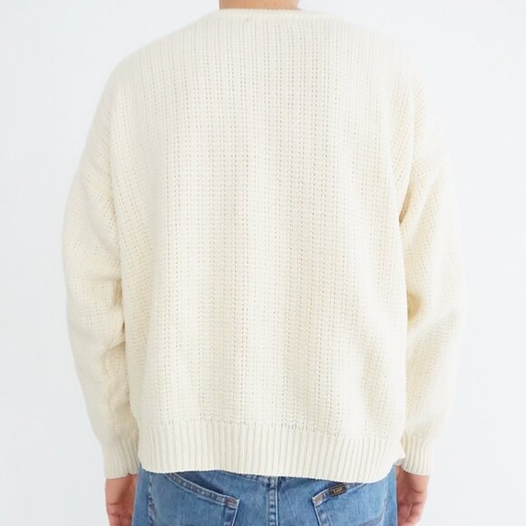 Vintage Claybrooke Cream Cable Knit Sweater Old Money Preppycore Winter XL - Picture 2 of 9